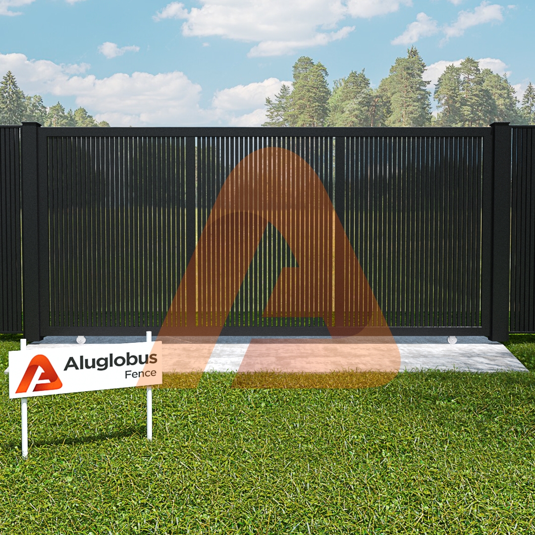 ALU15 Vertical Driveway Gate | Alu 15 Vertical Wall Topper | Aluglobusfence.com