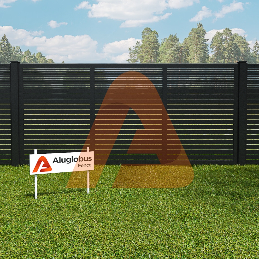 ALU4015 Horizontal Driveway Gate | Alu 40+15 Horizontal Double Swing Pedestrian Gate | Aluglobusfence.com