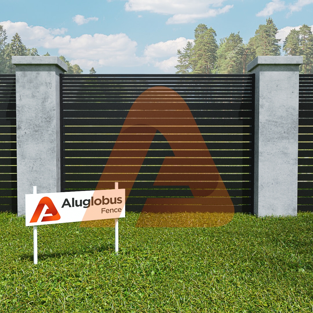 ALU4015 Horizontal Fence | Alu 40+15 Horizontal Double Swing Pedestrian Gate | Aluglobusfence.com
