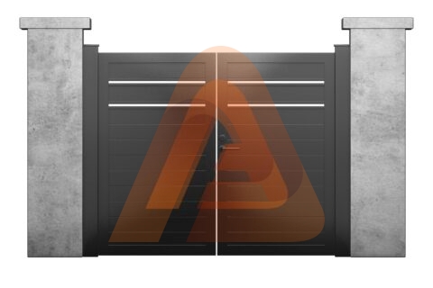 ALU60 Horizontal Pedestrian Gate Double Swing.jpg | ALU60-TNG DOUBLE SWING DIY GATE KIT | Aluglobusfence.com
