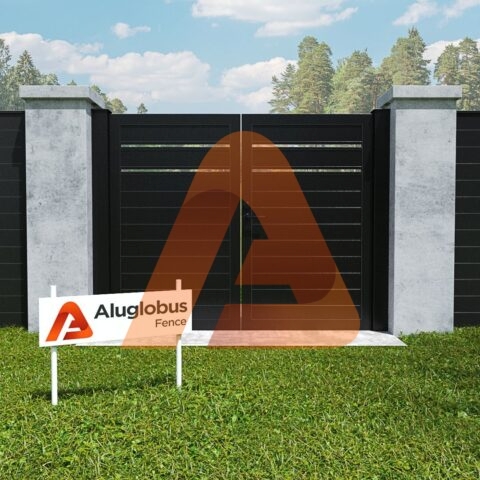 ALU60HorizontalPedestrianGateDoubleSwing 1800x 1.jpg | ALU60 T&G Aluminum Universal DIY Double Swing Gate Kit | Aluglobusfence.com