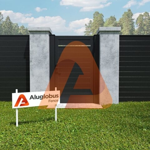 ALU60HorizontalPedestrianGateSingleSwing 1800x.jpg | 6.3ALU60 SLAT T&G HORIZONTAL GATE KIT 6′ x 6′ – Premium DIY Gate for Privacy & Style | Aluglobusfence.com