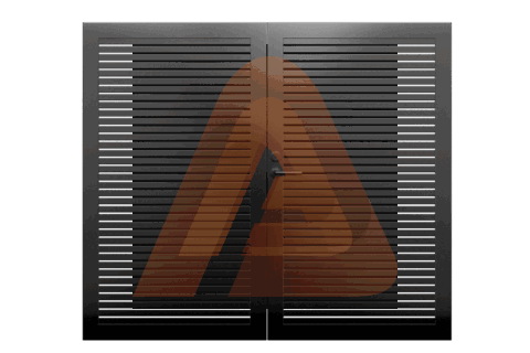ALV15 Horizontal Pedestrian Gate Double Swing 1.png | ALU15 HORIZONTAL GATE KIT 12' x 6 DOUBLE SWING | Aluglobusfence.com