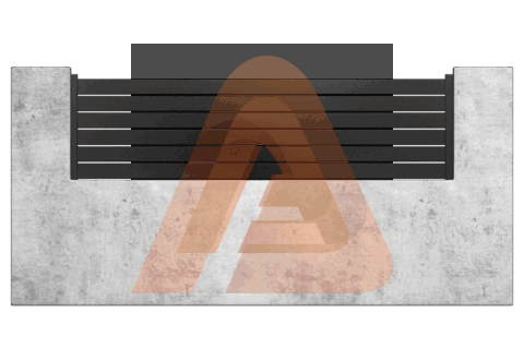 ALV40 Horizontal wall topper.png | ALU40 WALL TOPPER KIT 6' x 2' | Aluglobusfence.com
