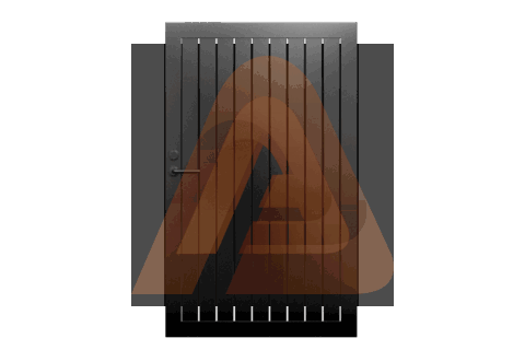 ALV40 Vertical Pedestrian Gate Single Swing.png | H.D Alu40 6.3 SLAT Contractor Line 4' x 6' Vertical Gate Kit ( BLACK PC/WOODGRAIN) | Aluglobusfence.com